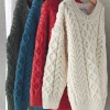 Kids Aran Jumper In Red