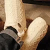 Kids Cable Knit Boot Slippers