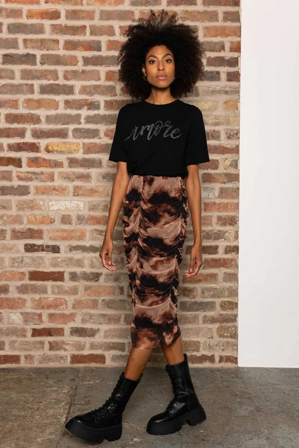 Kimora Skirt In Brown Print