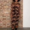 Kimora Top In Brown Print