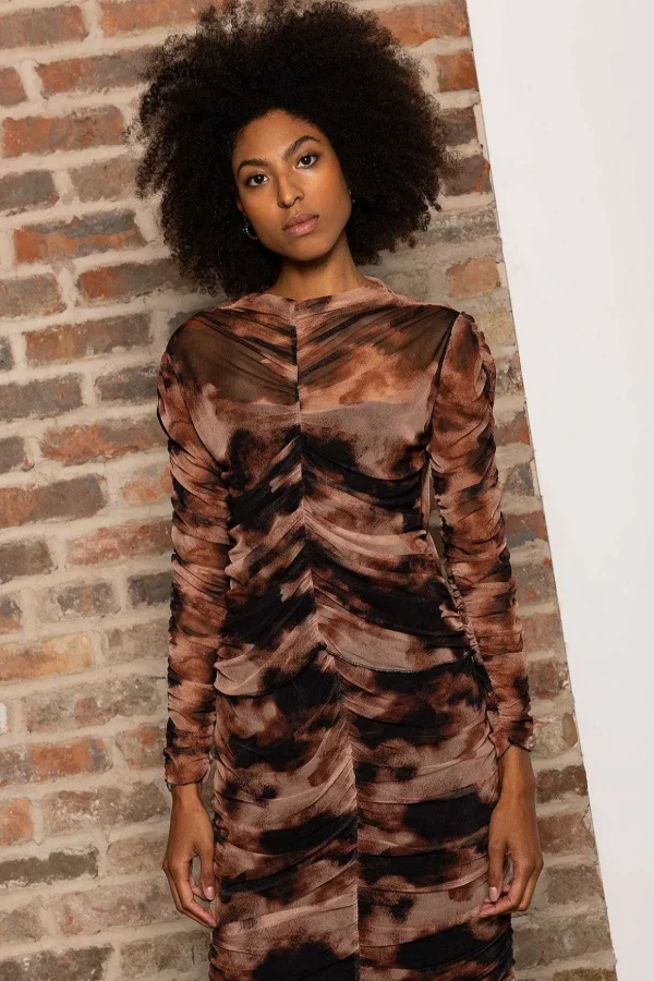 Kimora Top In Brown Print