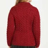 Knightstown Aran Crew Sweater In Red