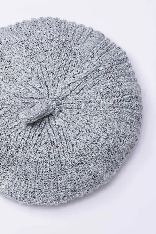 Knitted Beret In Grey