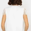 Lace Cap Sleeve Top In Ivory