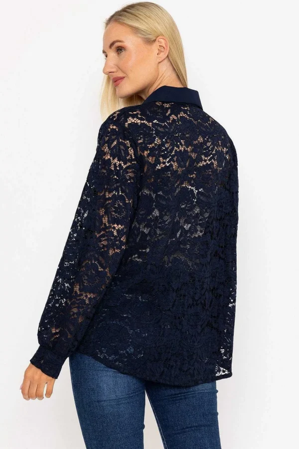 Lace Shirt In Navy