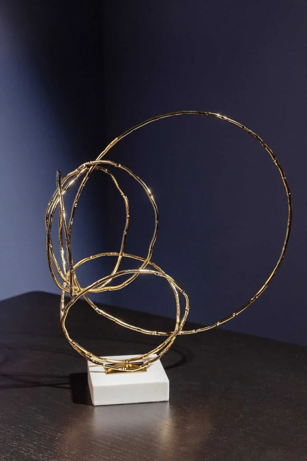 Large Abstract Gold Marble Decor