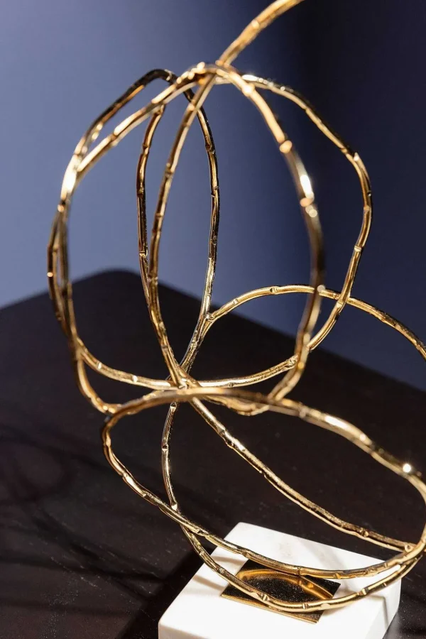 Large Abstract Gold Marble Decor