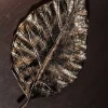 Large Antique Brass Leaf Platter