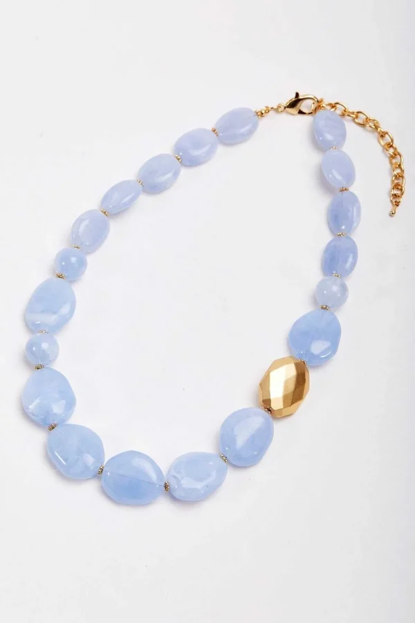 Large Beaded Light Blue Necklace