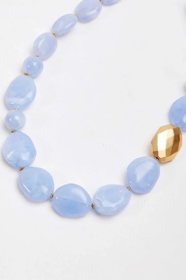 Large Beaded Light Blue Necklace