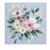 Large Floral Textured Canvas Wall Art
