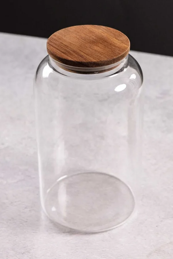 Large Glass Lidded Storage Jar