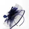 Large Navy Fascinator With Feather