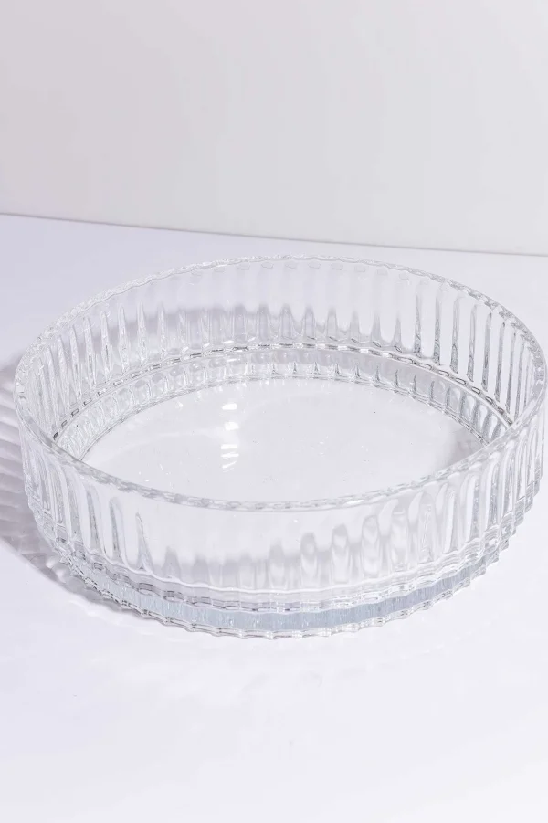 Large Vertical Cut Glass Bowl