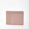 Leather Card Holder In Rose Gold