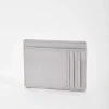 Leather Card Holder In Silver