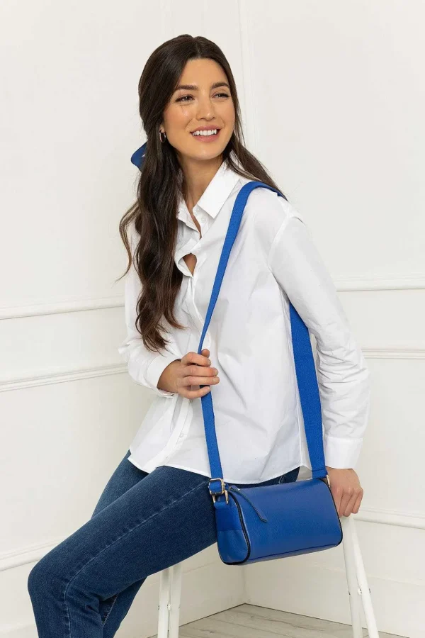 Leather Cross Body In Blue