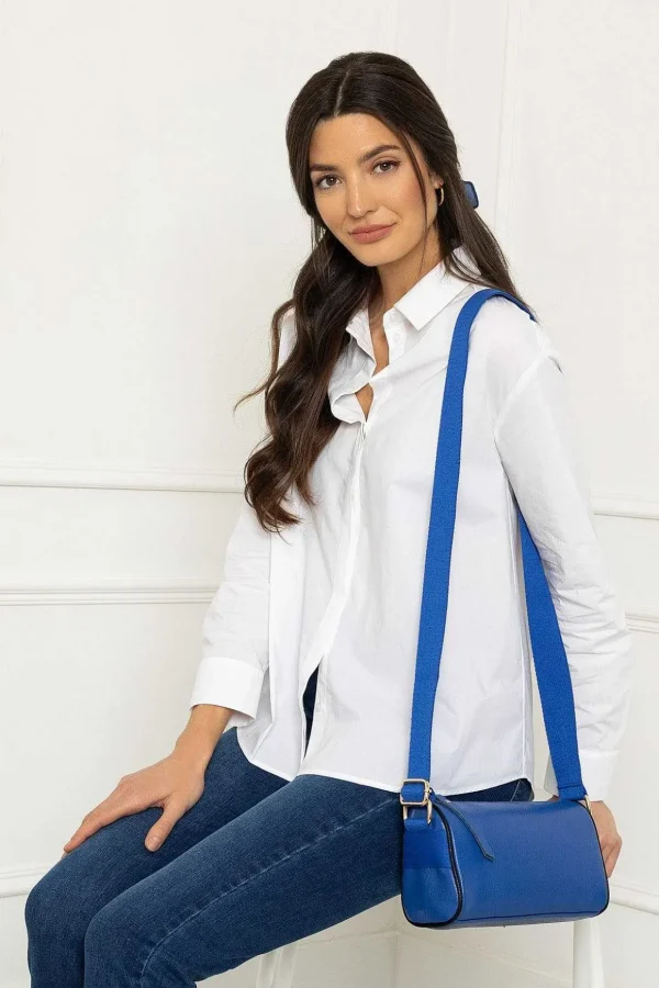 Leather Cross Body In Blue