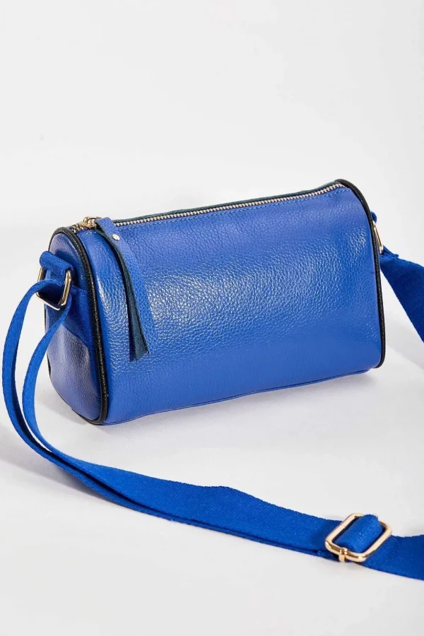 Leather Cross Body In Blue
