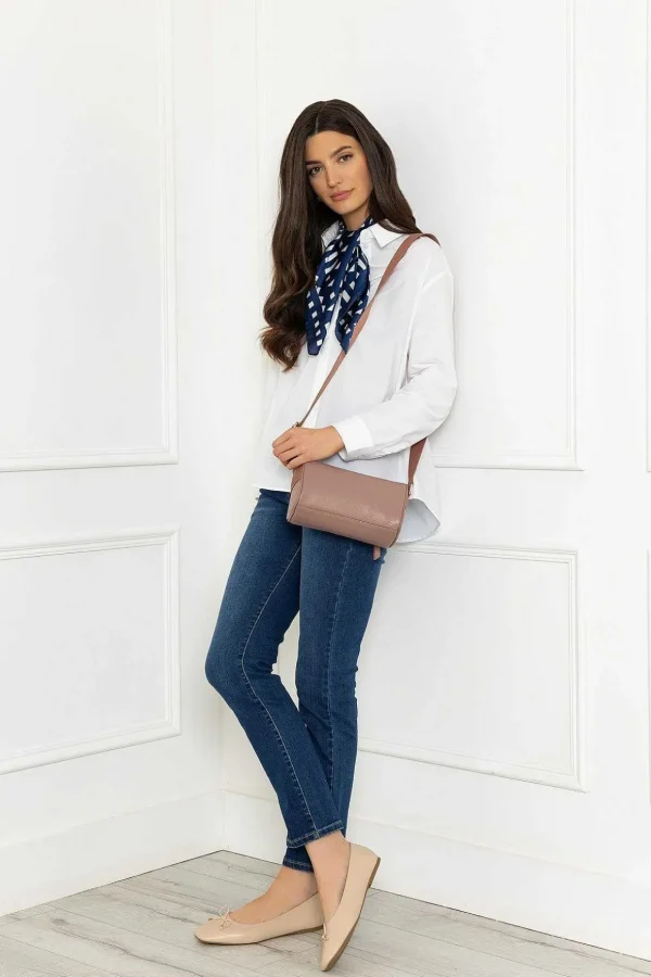 Leather Cross Body In Pink