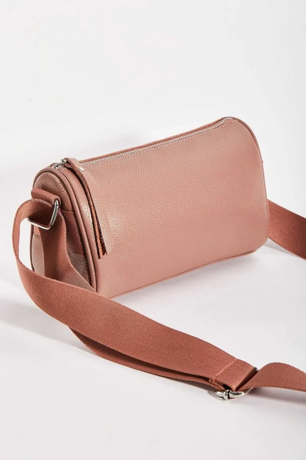 Leather Cross Body In Pink