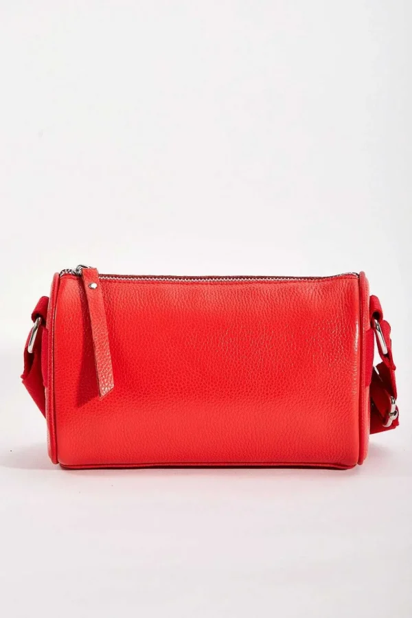 Leather Cross Body In Red