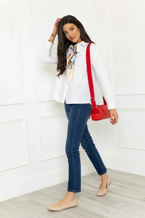 Leather Cross Body In Red