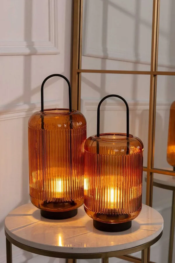 Led Amber Glass Lamp