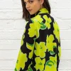 Lime Green Printed Blouse