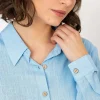 Linen Like Shirt In Blue