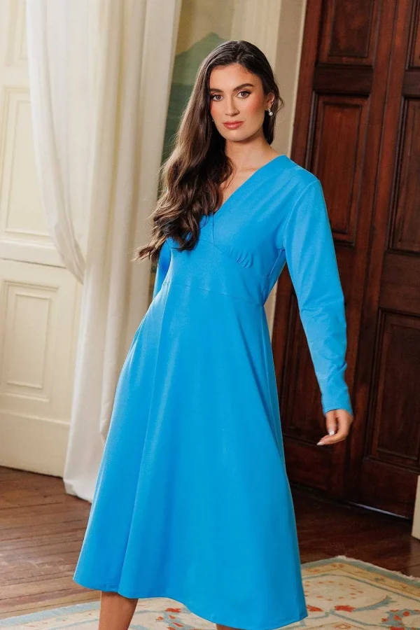 Lisa Blue Midi Dress