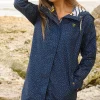 Long Beachcomber Jacket In Navy Dot