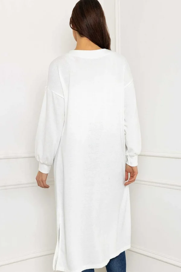 Long Cardgian In White