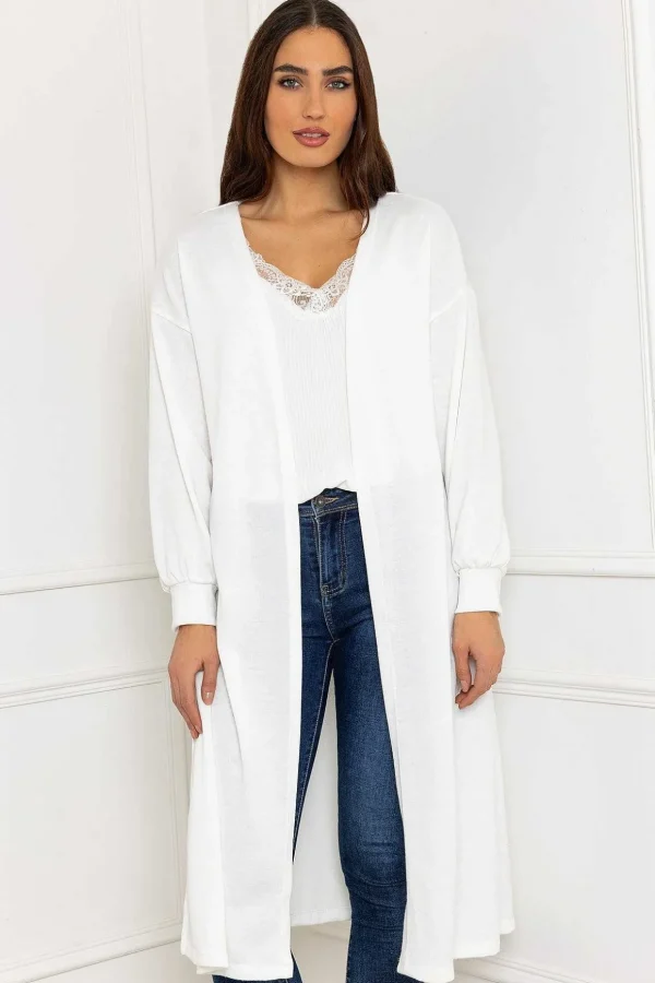 Long Cardgian In White