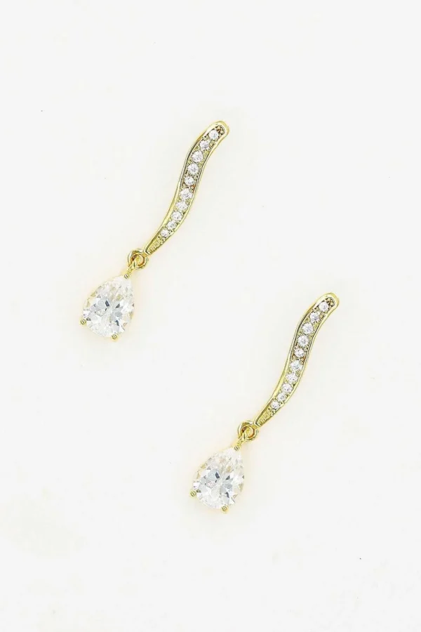 Long Diamante Drop Earrings
