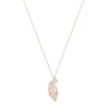 Long Feather Pendant With Grey Charm