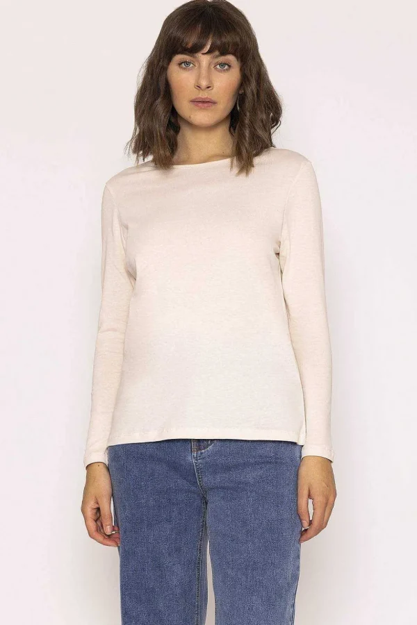 Long Sleeve Basic Tee In Ivory