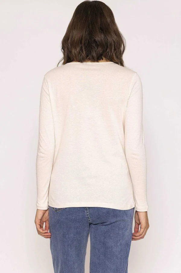 Long Sleeve Basic Tee In Ivory