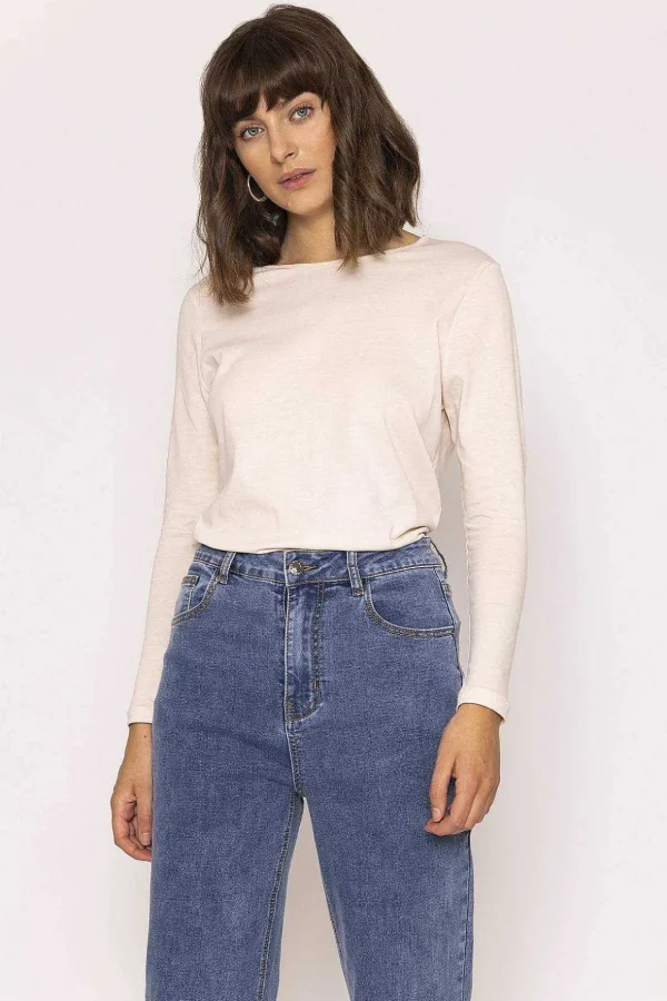 Long Sleeve Basic Tee In Ivory