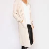 Longline Cardigan In Beige