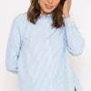 Longline Stripe Shirt In Blue