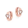 Love Heart Earrings In Rose Gold