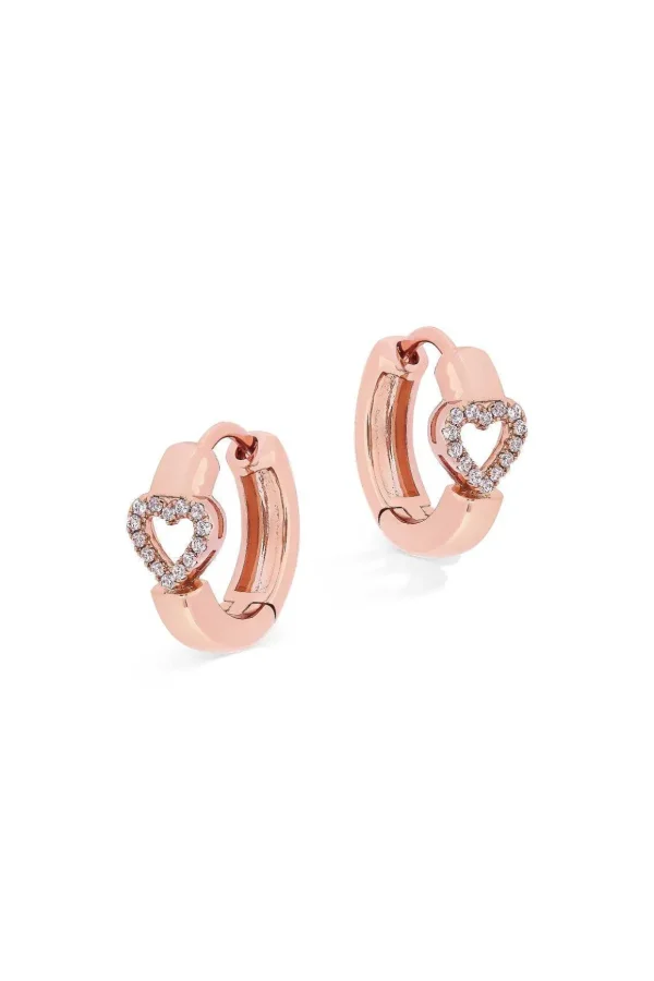 Love Heart Earrings In Rose Gold