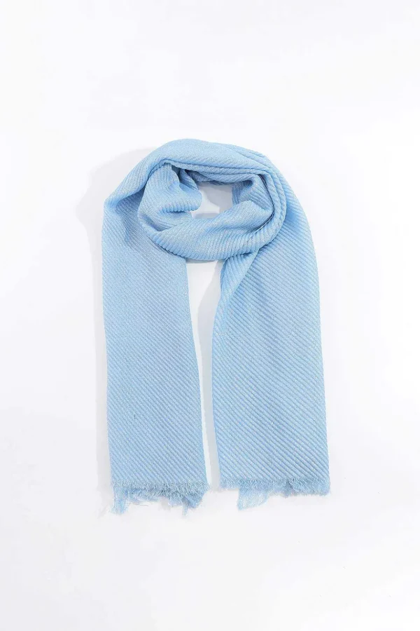Lurex Pleated Occasion Scarf In Blue