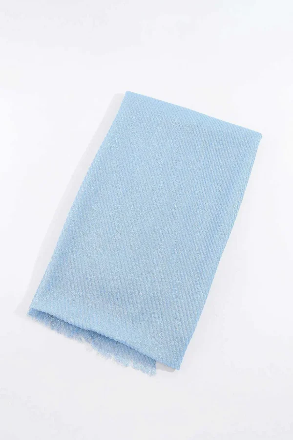 Lurex Pleated Occasion Scarf In Blue