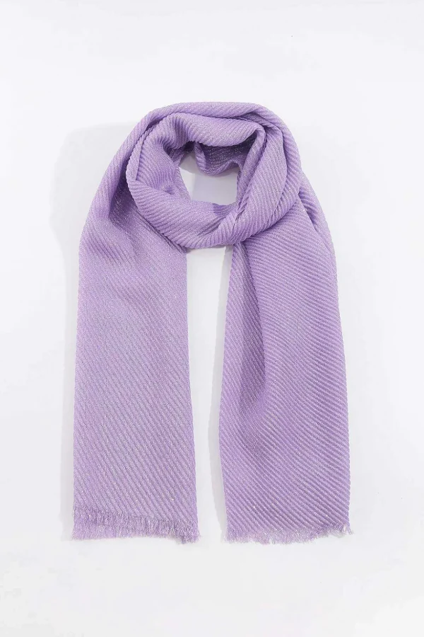 Lurex Pleated Occasion Scarf In Lilac