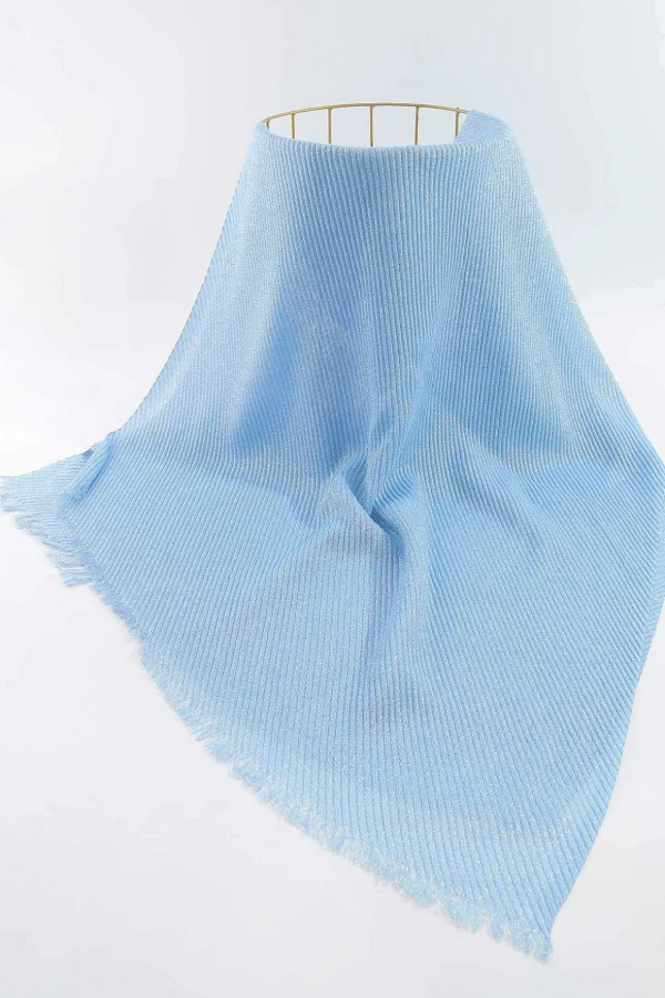 Lurex Pleated Occasion Scarf In Blue