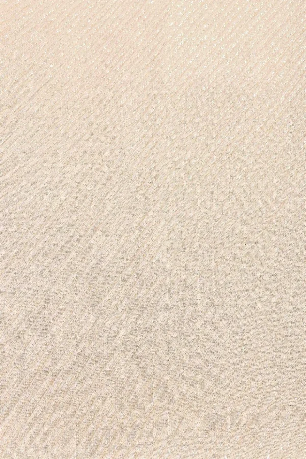 Lurex Pleated Occasion Scarf In Beige