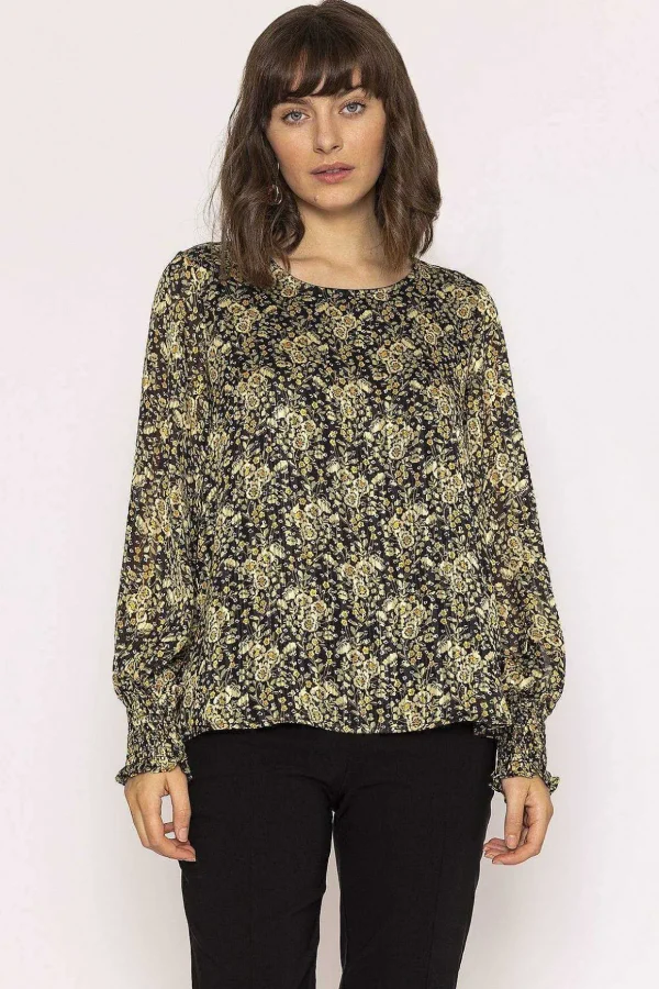 Lurex Top In Green Print