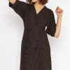 Lurex Wrap Dress In Bronze